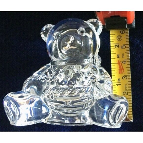 VTG Cristal D’Arques Teddy Mini Figurine Holding Flowers 24% Lead Sticker France - Picture 3 of 16